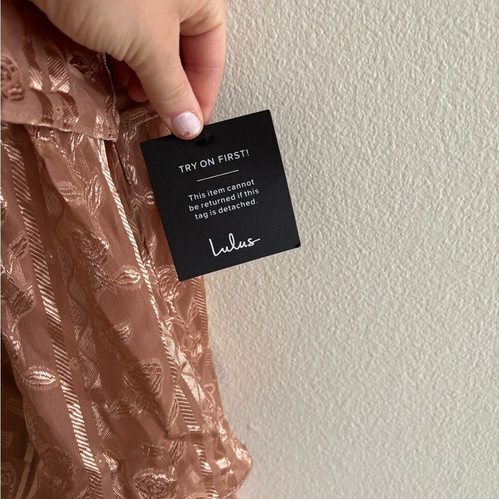 Lulus Dusty Pink Floral Bustier Tiered Side Slit Maxi Dress XL - Picture 7 of 8